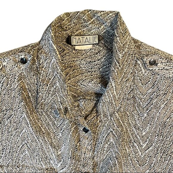 Vintage Natalie Animal Print Button down Shirt - Picture 1 of 6